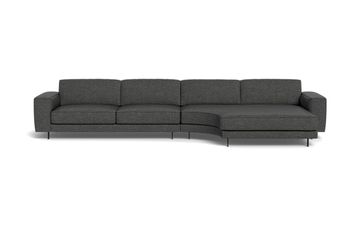 Samba Day sofa med rund chaiselong - Grå - L:366 cm